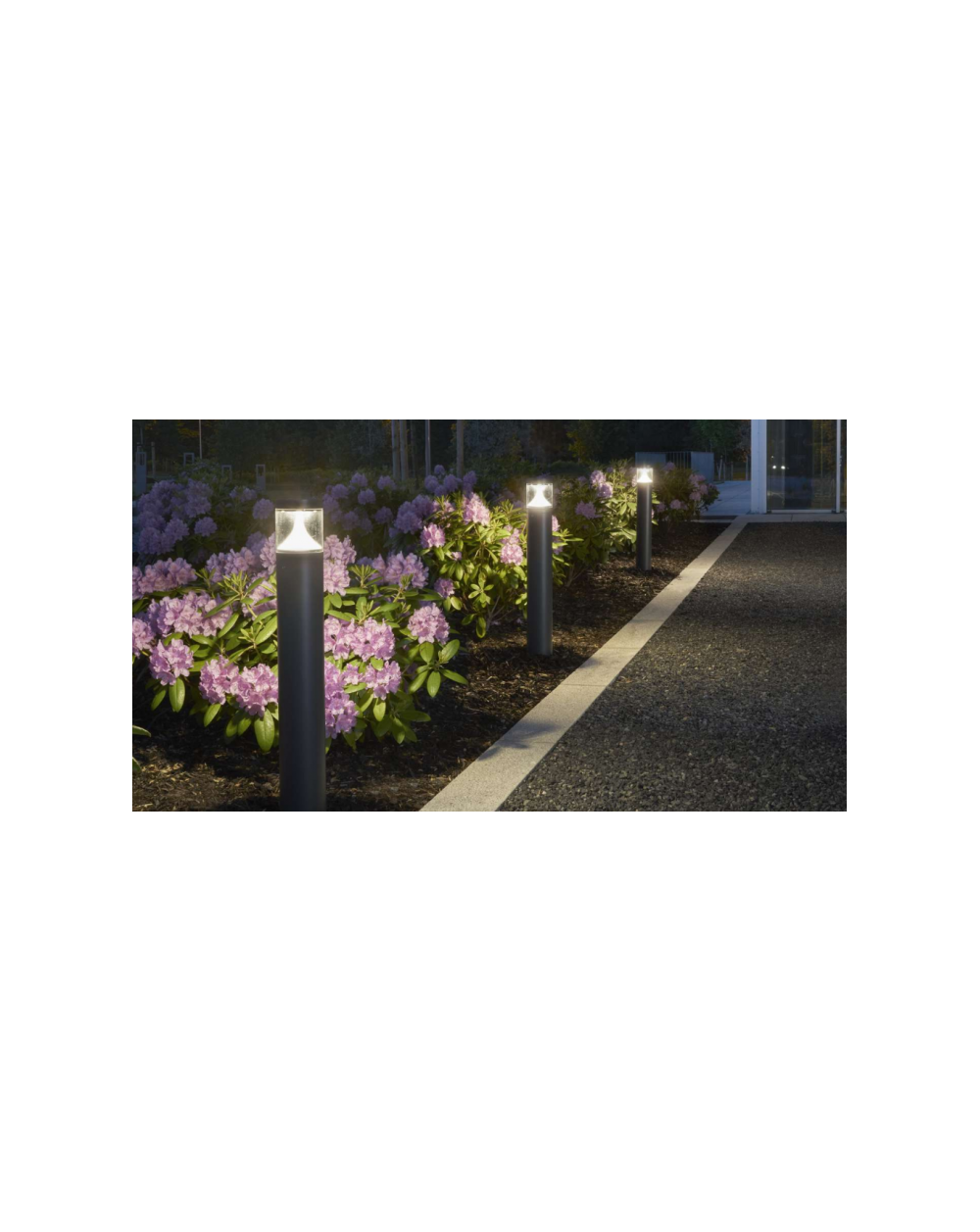 Lampa stojąca Egersund Mini 85cm Led moduł - Norlys zewnętrzna oprawa ogrodowa do oświetlania podjazdów tarasów grafit aluminium