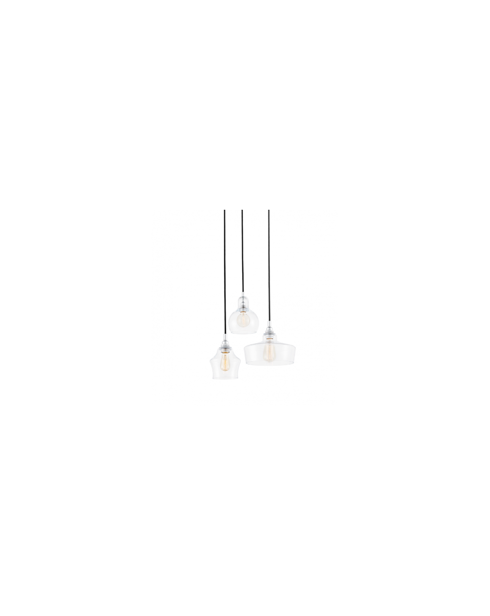 Longis Plafon 3 lampa wisząca szklana - Kaspa