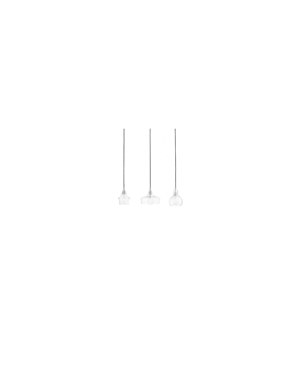 Longis Listwa 3 lampa wisząca szklana - Kaspa