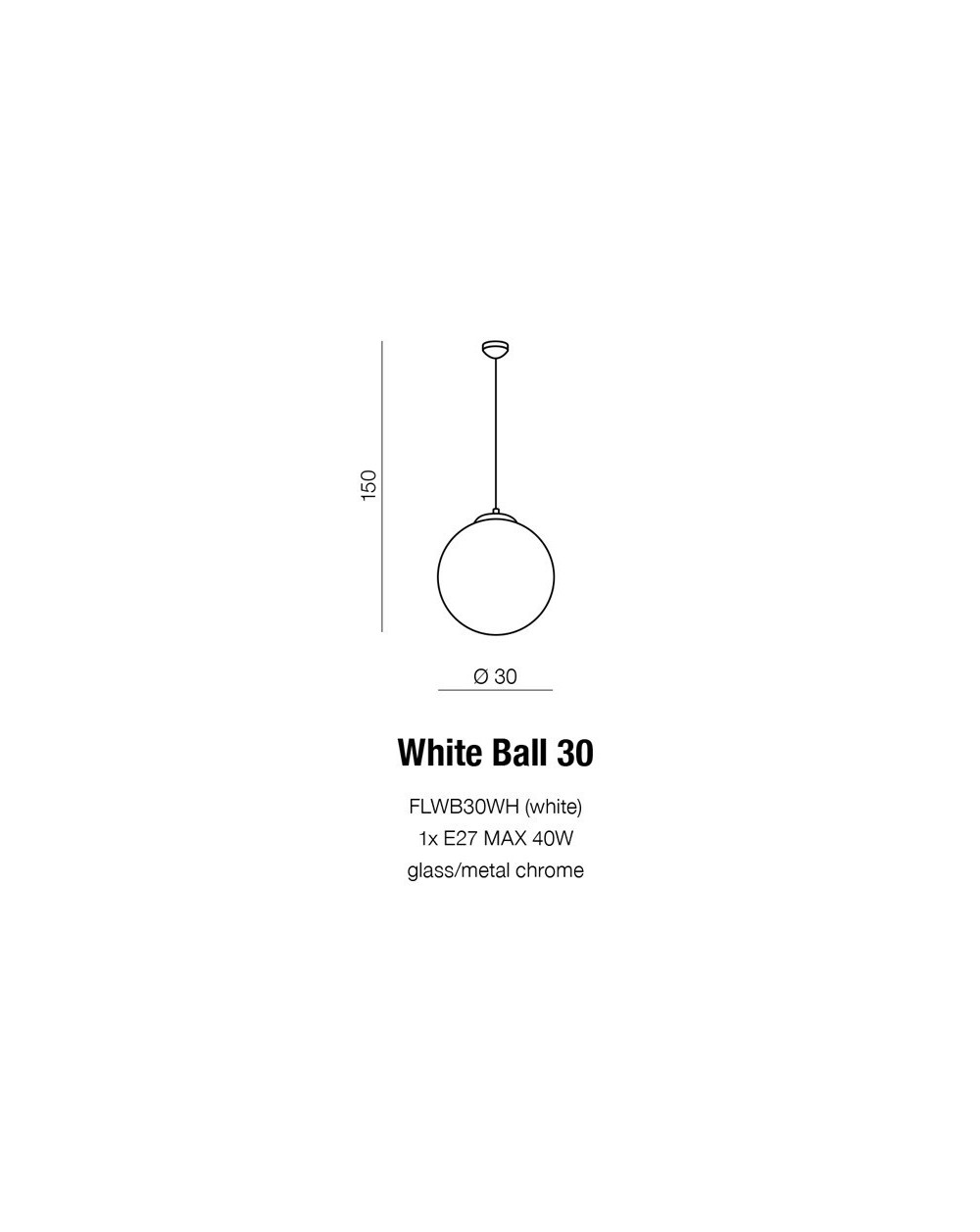 Lampa White Ball 30