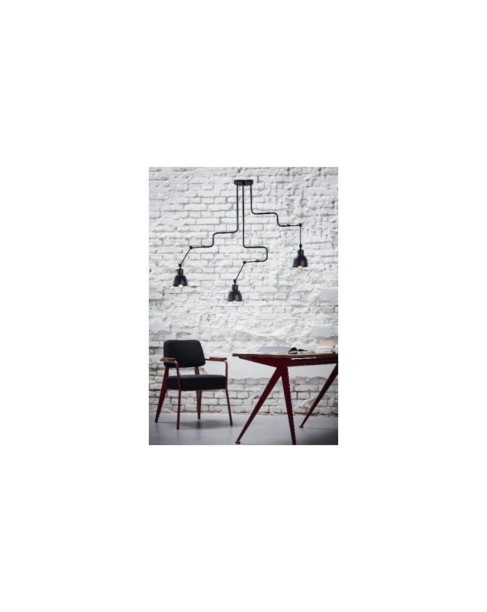 Break czarna lampa wisząca nad stół w stylu industrialnym - Kaspa