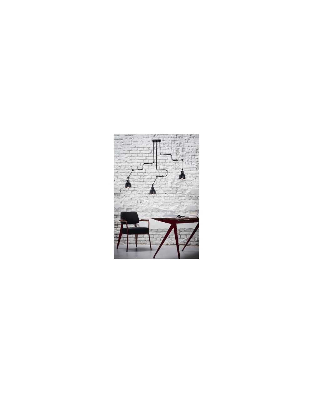 Break czarna lampa wisząca nad stół w stylu industrialnym - Kaspa