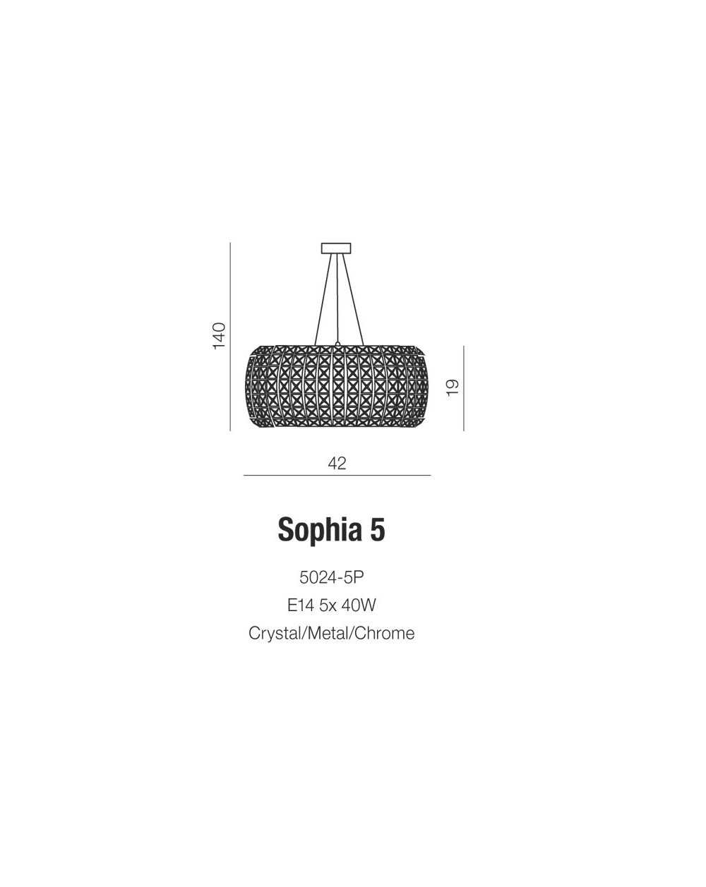 Lampa wisząca Sophia 5