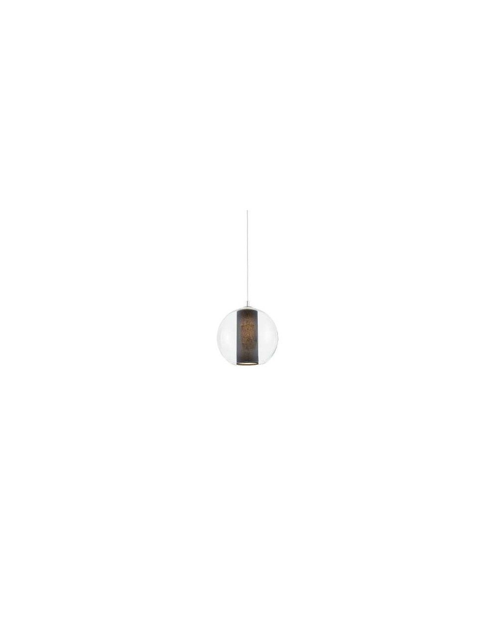 Merida S lampa wisząca szklana kula z czarnym abażurem w kształcie tuby - Kaspa