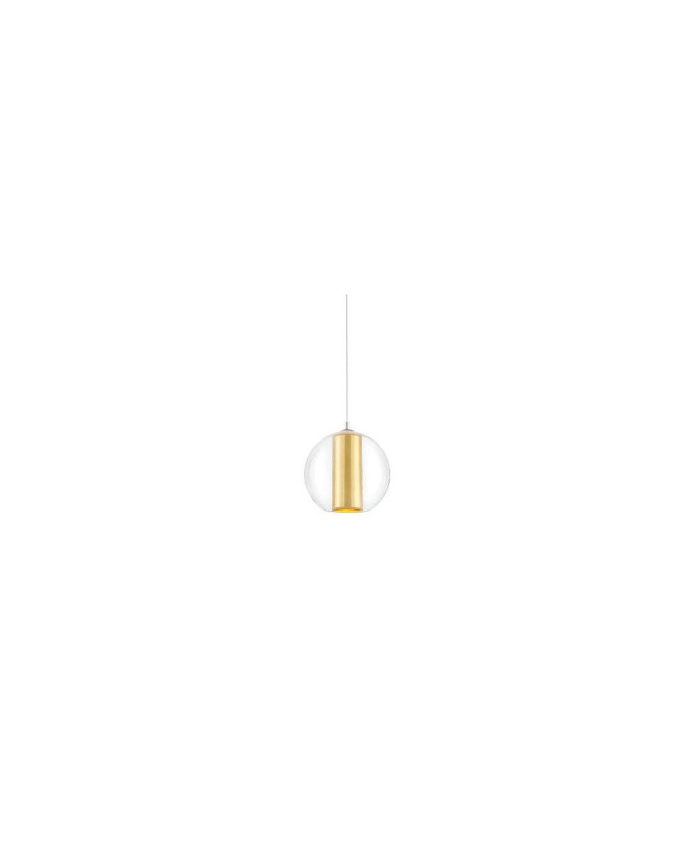 Merida S lampa wisząca szklana kula ze złotym abażurem w kształcie tuby - Kaspa