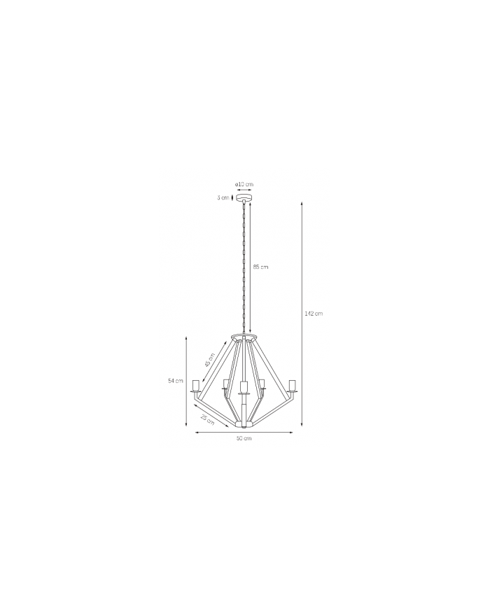 Nez 5 nowoczesny żyrandol świecznikowy - Kaspa lampa wisząca z drewna i metalu
