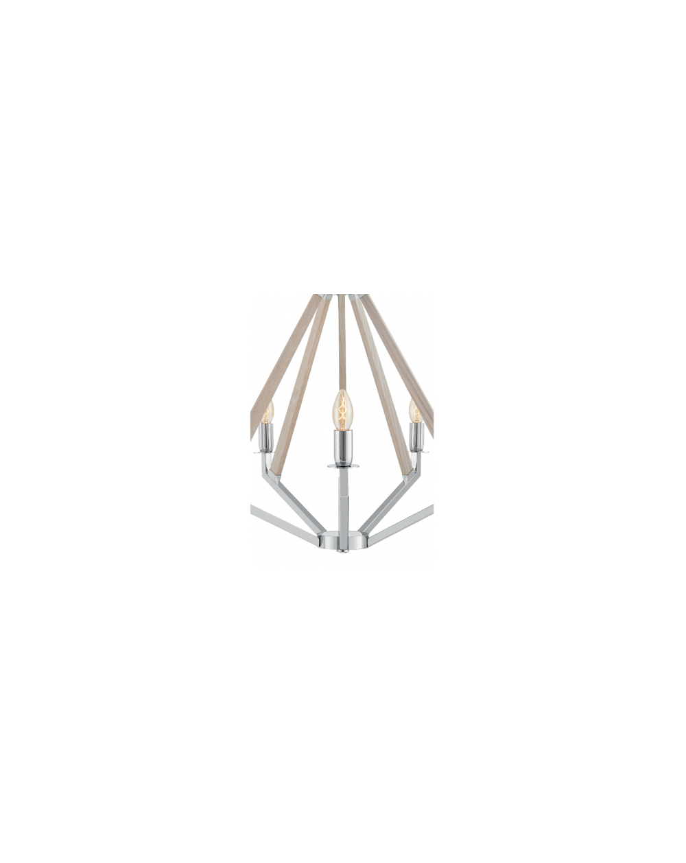 Nez 5 nowoczesny żyrandol świecznikowy - Kaspa lampa wisząca z drewna i metalu