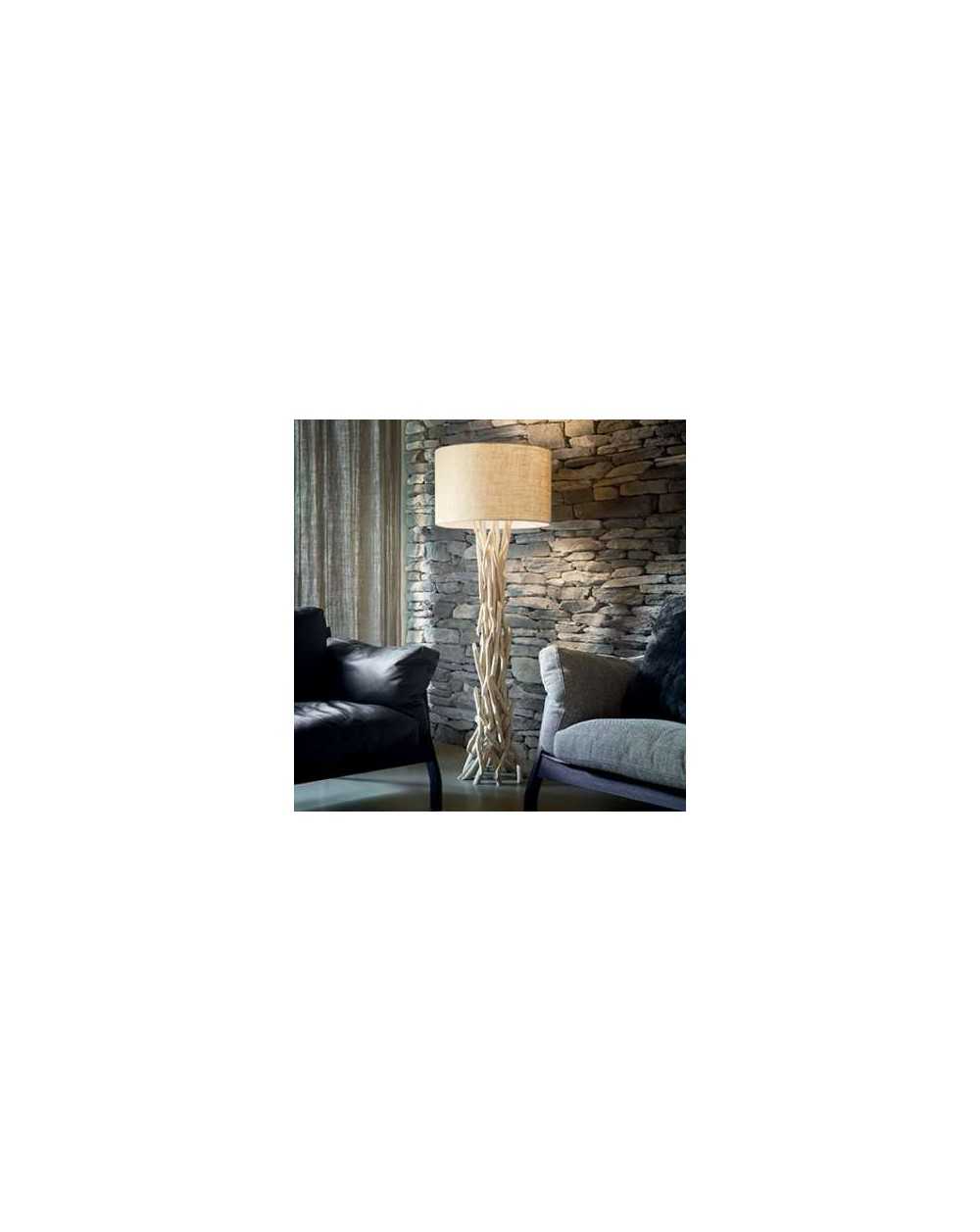 Lampa podłogowa DRIFTWOOD PT1 stojąca drewniana IDEAL LUX