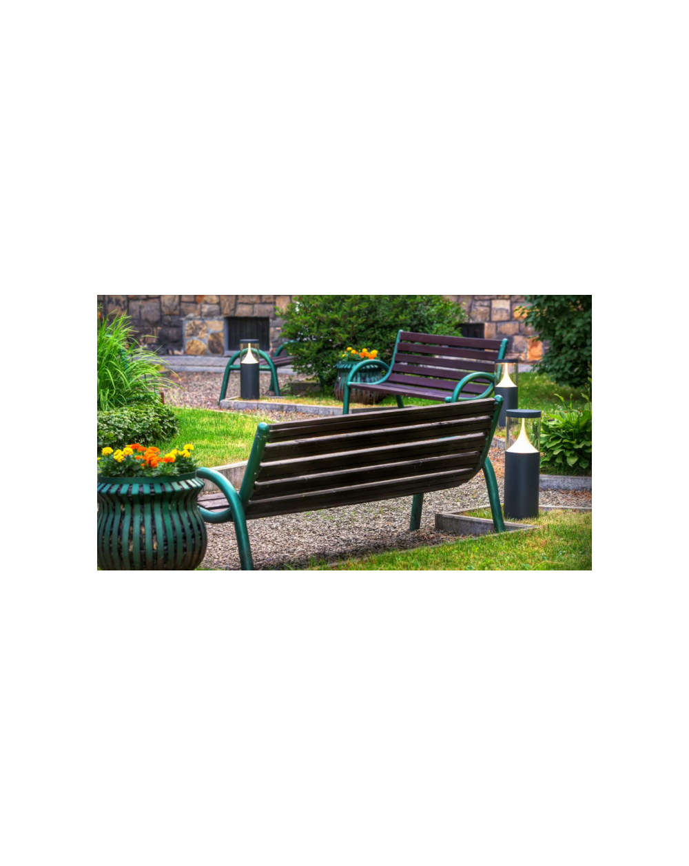 Lampa stojąca Egersund 63cm Led - Norlys zewnętrzna ledowa oprawa ogrodowa do oświetlania podjazdów tarasów grafit aluminium