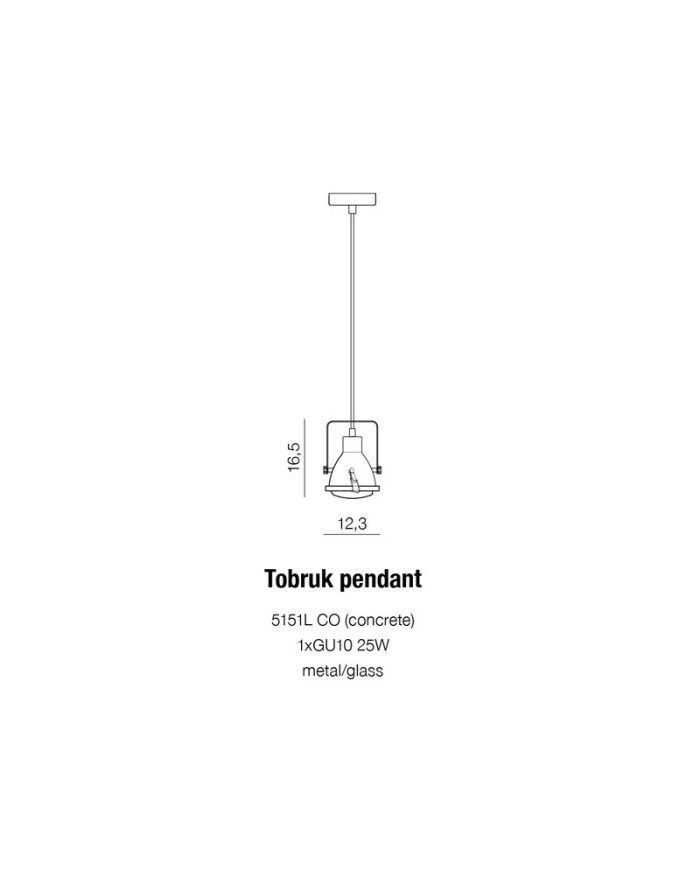 TOBRUK CONCRETE PENDANT