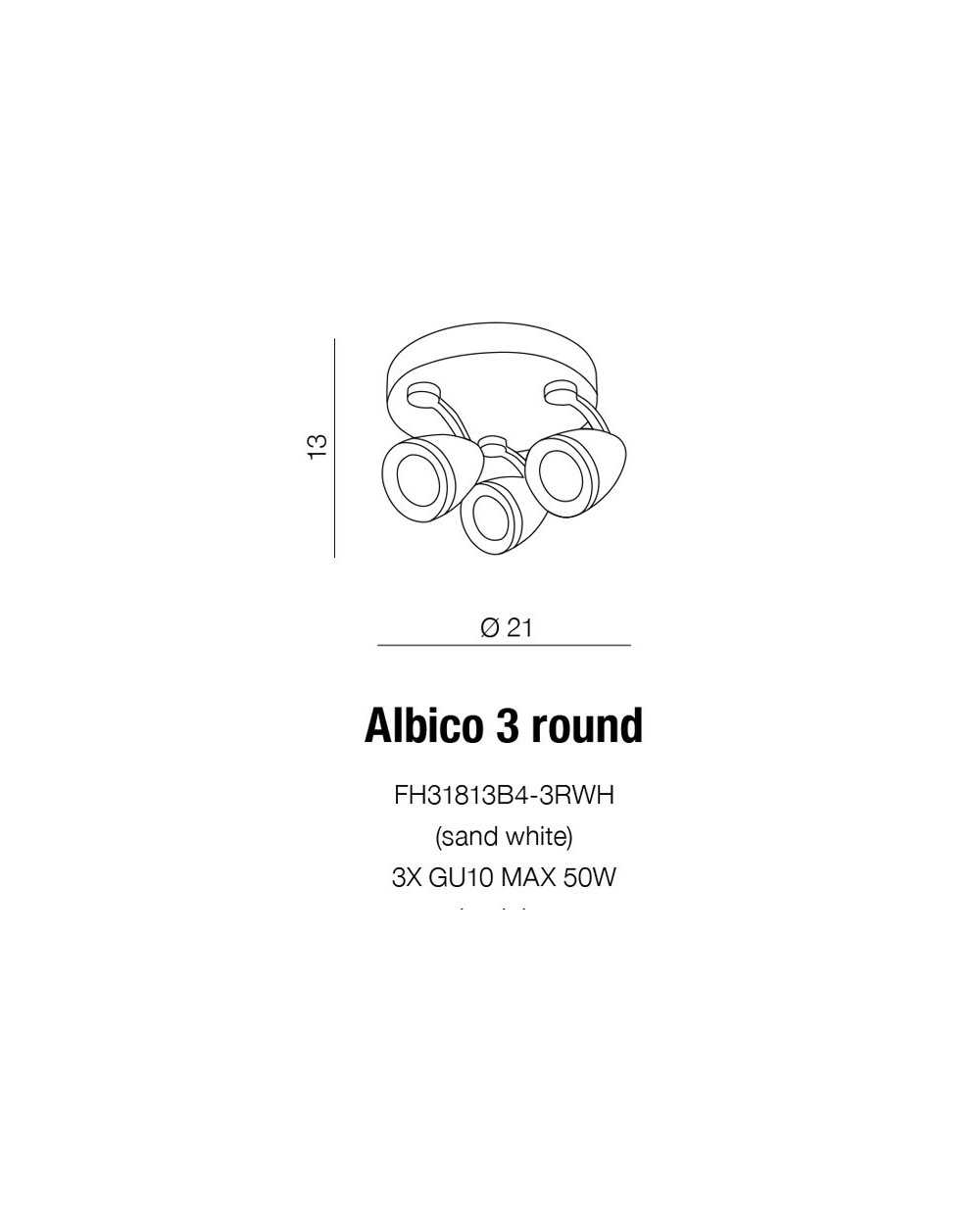 ALBICO 3 White Round