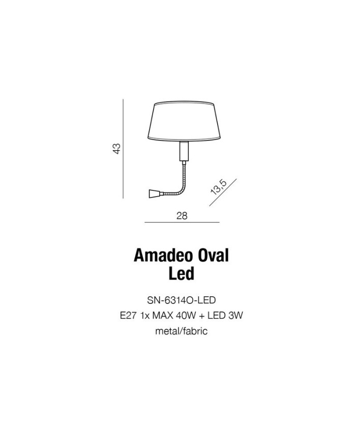 AMADEO OVAL WHITE + 3W LED