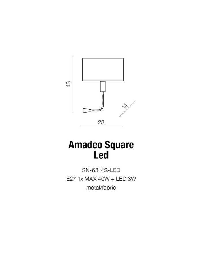 AMADEO SQUARE WHITE + 3W LED