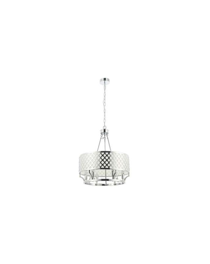 Lampa wisząca Verno Cromo - Orlicki Design nowoczesny żyrandol połączenie metalu i tkaniny