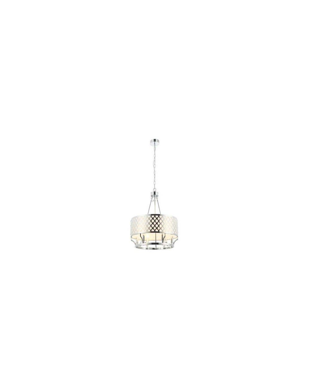 Lampa wisząca Verno Cromo - Orlicki Design nowoczesny żyrandol połączenie metalu i tkaniny