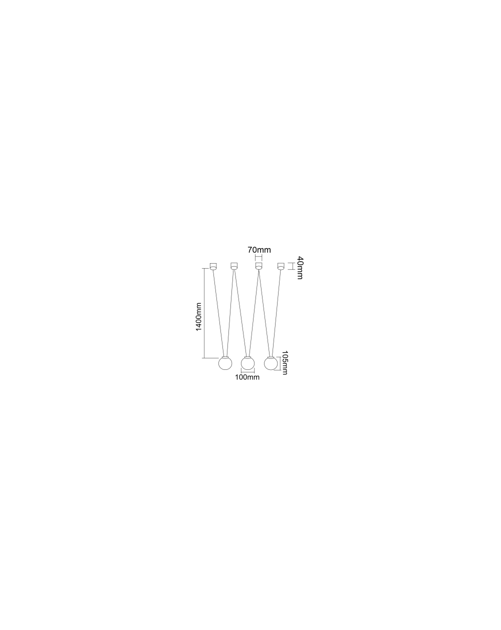 Lampa wisząca MOVO III - Orlicki Design 3 szklane kulki na linkach