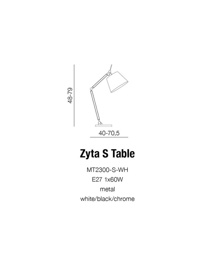 Lampa stołowa ZYTA S TABLE chromowana