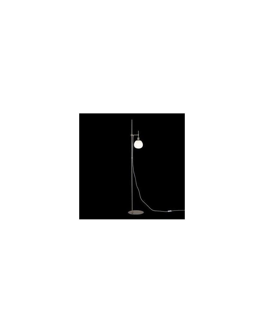 Lampa podłogowa Erich Maytoni stojąca metalowa z kloszem kolor nikiel