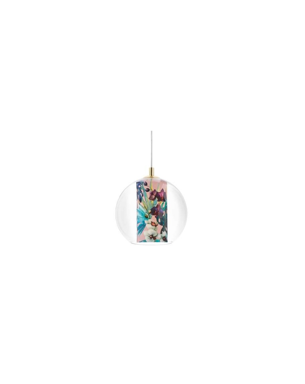 FERIA S lampa wisząca szklana kula z kolorowym wnętrzem w kształcie tuby - Kaspa
