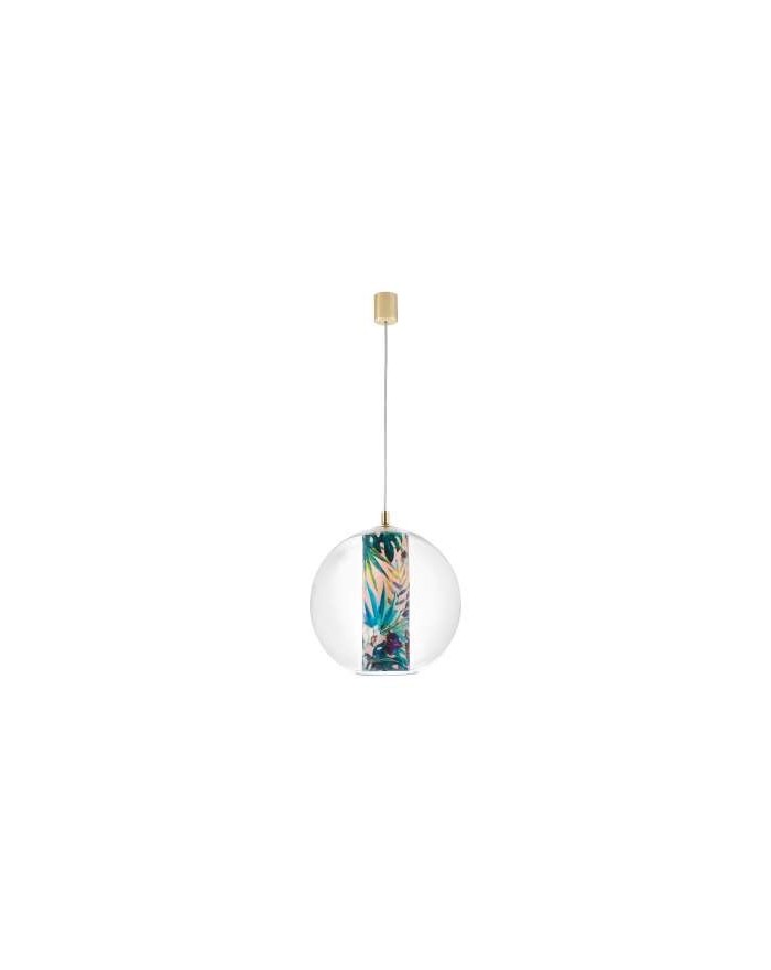 FERIA L lampa wisząca szklana kula z kolorowym wnętrzem w kształcie tuby - Kaspa