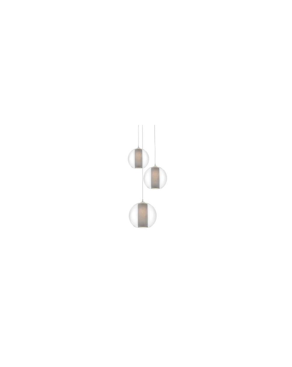 Lampa Merida Plafon 3 ze szklanych kul z szarymi tubami w środku - Kaspa