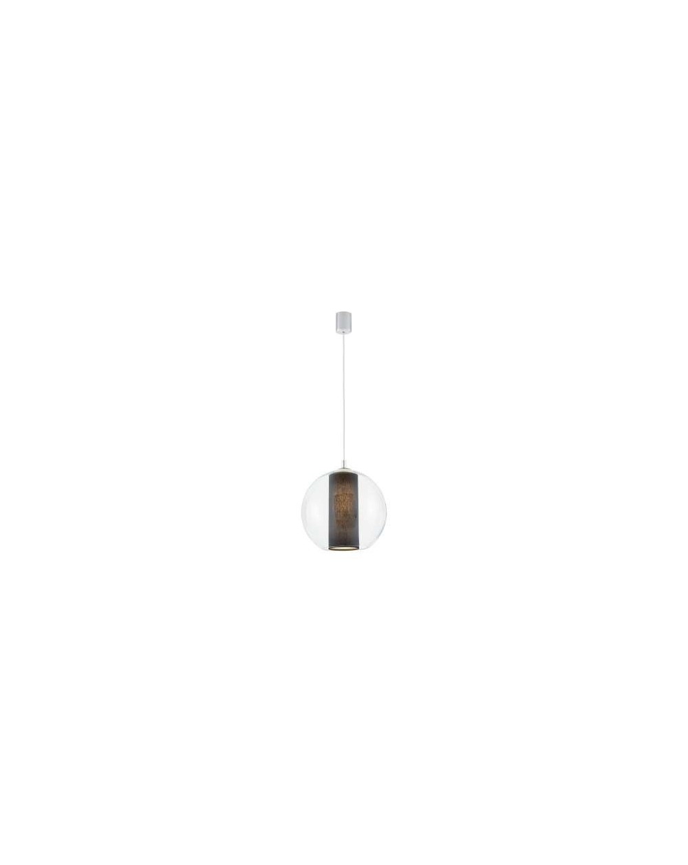 Merida L lampa wisząca szklana kula z czarnym abażurem w kształcie tuby - Kaspa