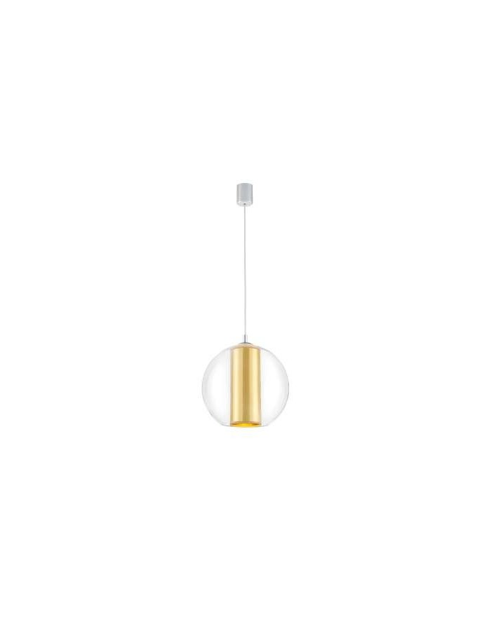 Merida L lampa wisząca szklana kula ze złotym abażurem w kształcie tuby - Kaspa