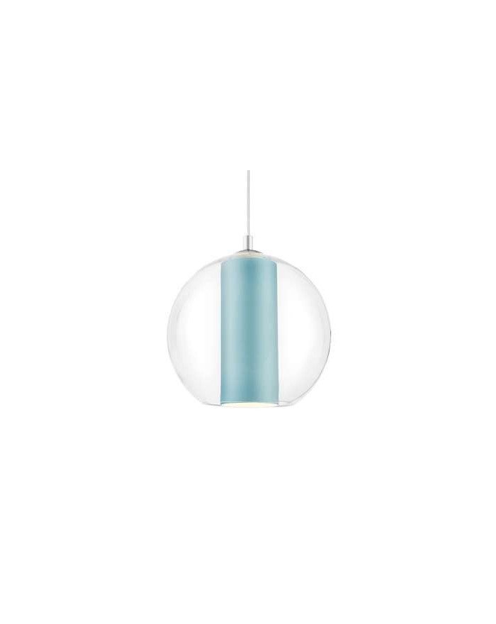Merida L lampa wisząca szklana kula z morskim abażurem w kształcie tuby - Kaspa