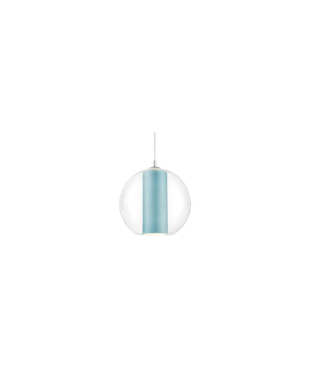 Merida L lampa wisząca szklana kula z morskim abażurem w kształcie tuby - Kaspa