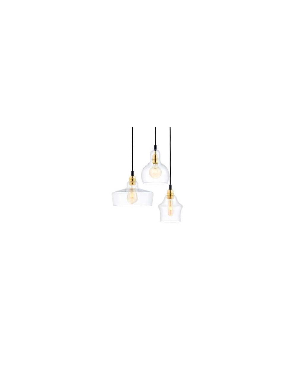 Longis Plafon 3 Gold lampa wisząca szklana - Kaspa
