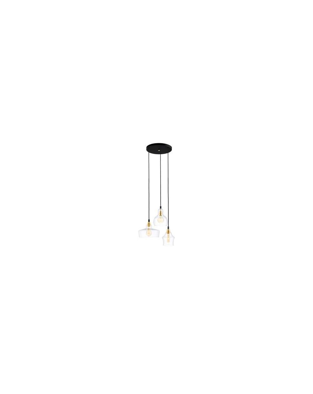 Longis Plafon 3 Gold lampa wisząca szklana - Kaspa