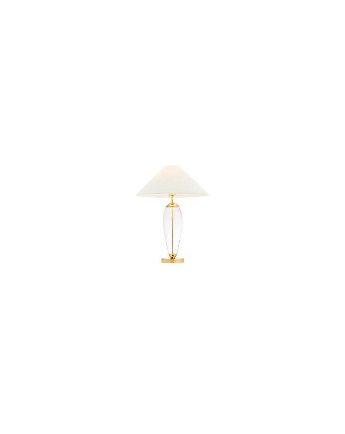 Rea Gold lampa stołowa z białym abażurem - Kaspa