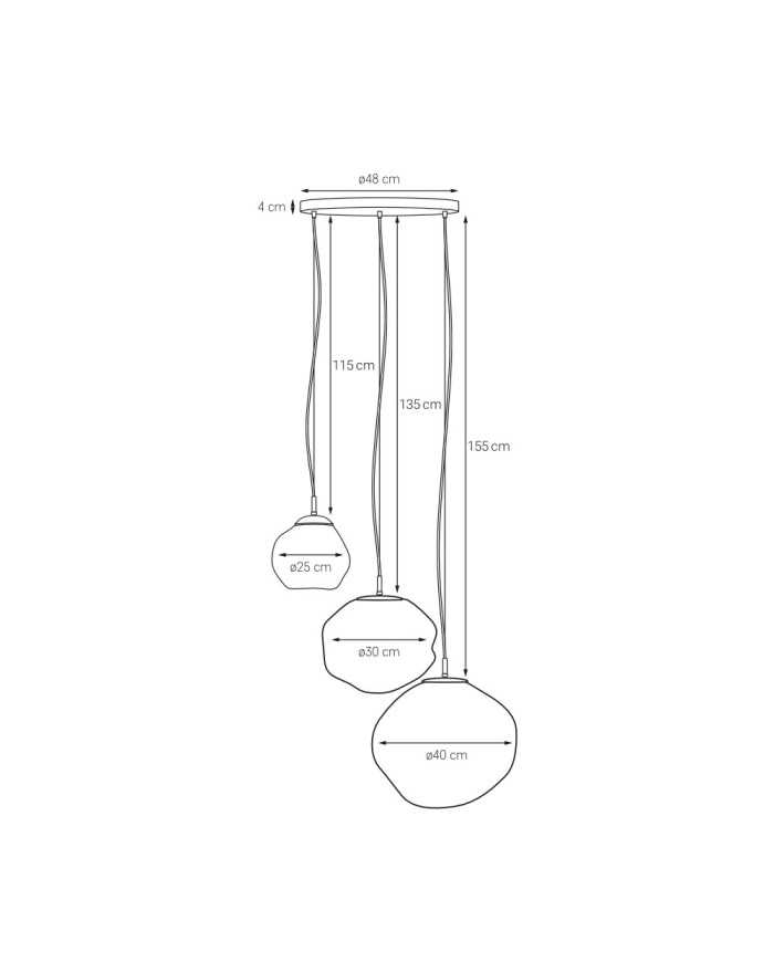 CLOE PLAFON 3 - Lampa wisząca trzypunktowa chrom biała