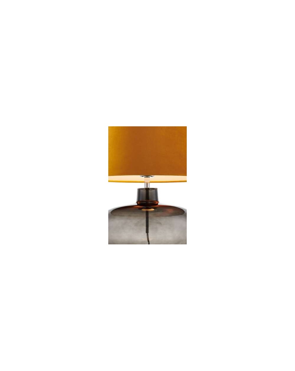 Sawa Velvet szklana lampa stołowa ze złotym welurowym abażurem i grafitową podstawą - Kaspa