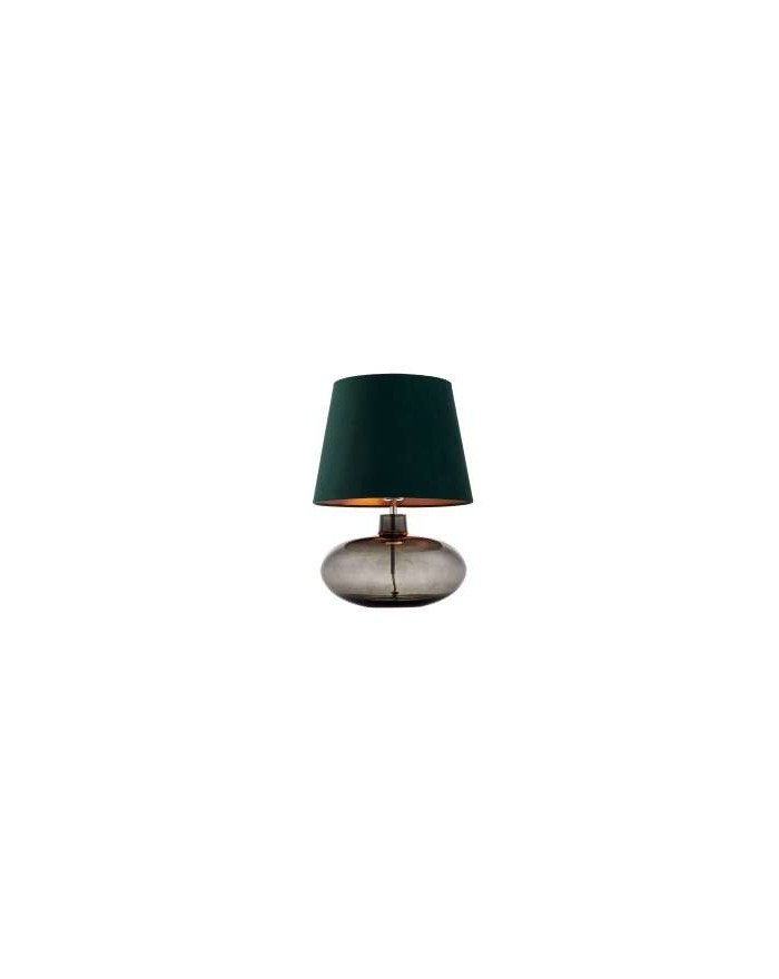 Sawa Velvet szklana lampa stołowa z zielonym welurowym abażurem i grafitową podstawą - Kaspa
