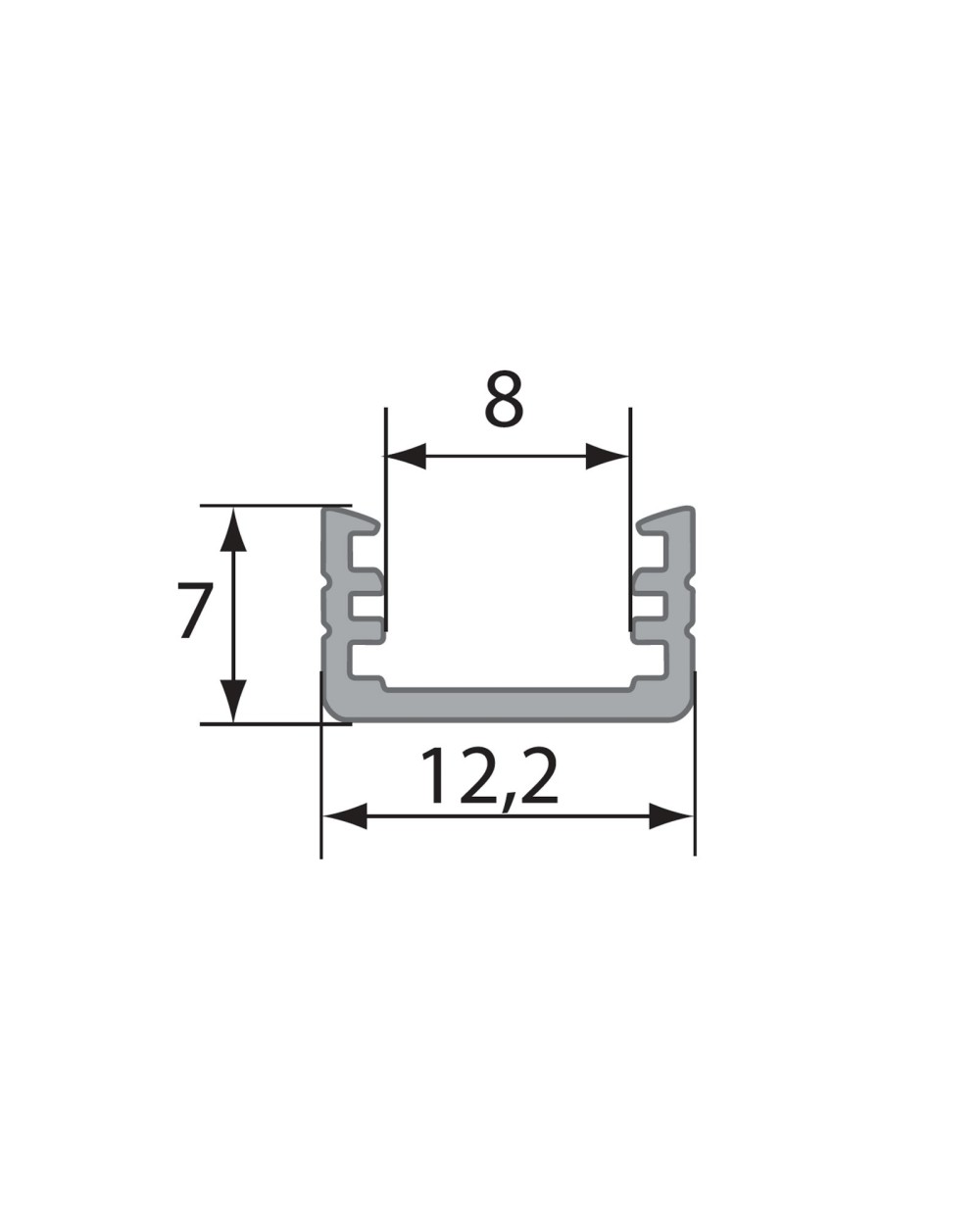 Profil Aluminiowy WOJSLIM z osłoną transparentna 1mb Klosz A WOJ+01705