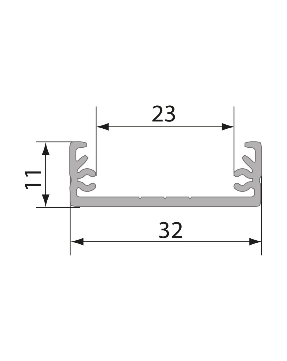 Profil Aluminiowy WOJWIDE z osłoną mleczną 1mb Klosz G WOJ+01712