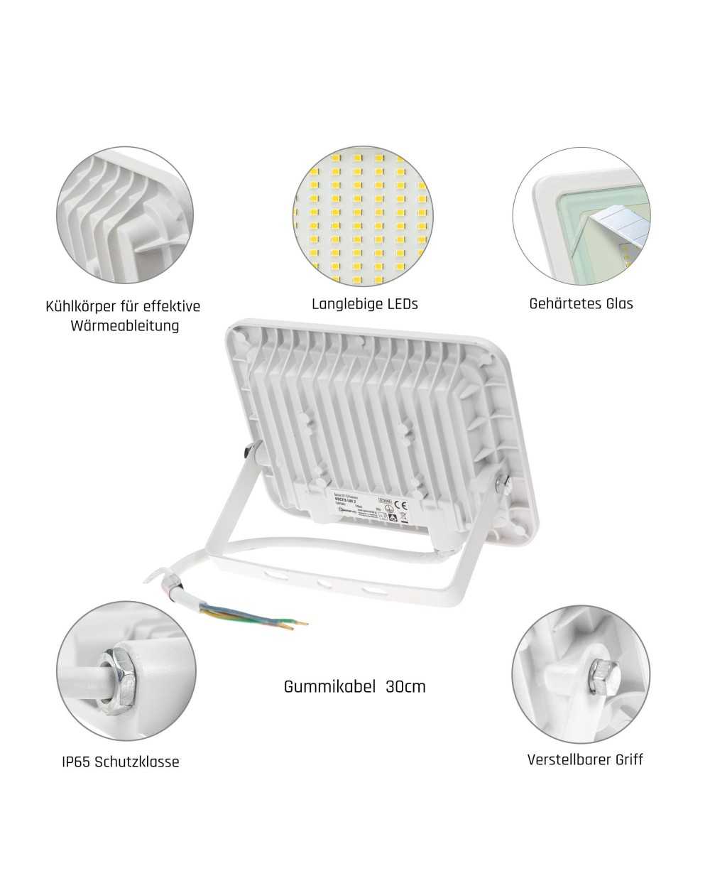 Naświetlacz NOCTIS LUX 2 NAŚWIETLACZ 30W WW 230V IP65 120x160x28mm BIAŁY - Spectrum LED Oświetlenie zewnętrzne SLI029043WW