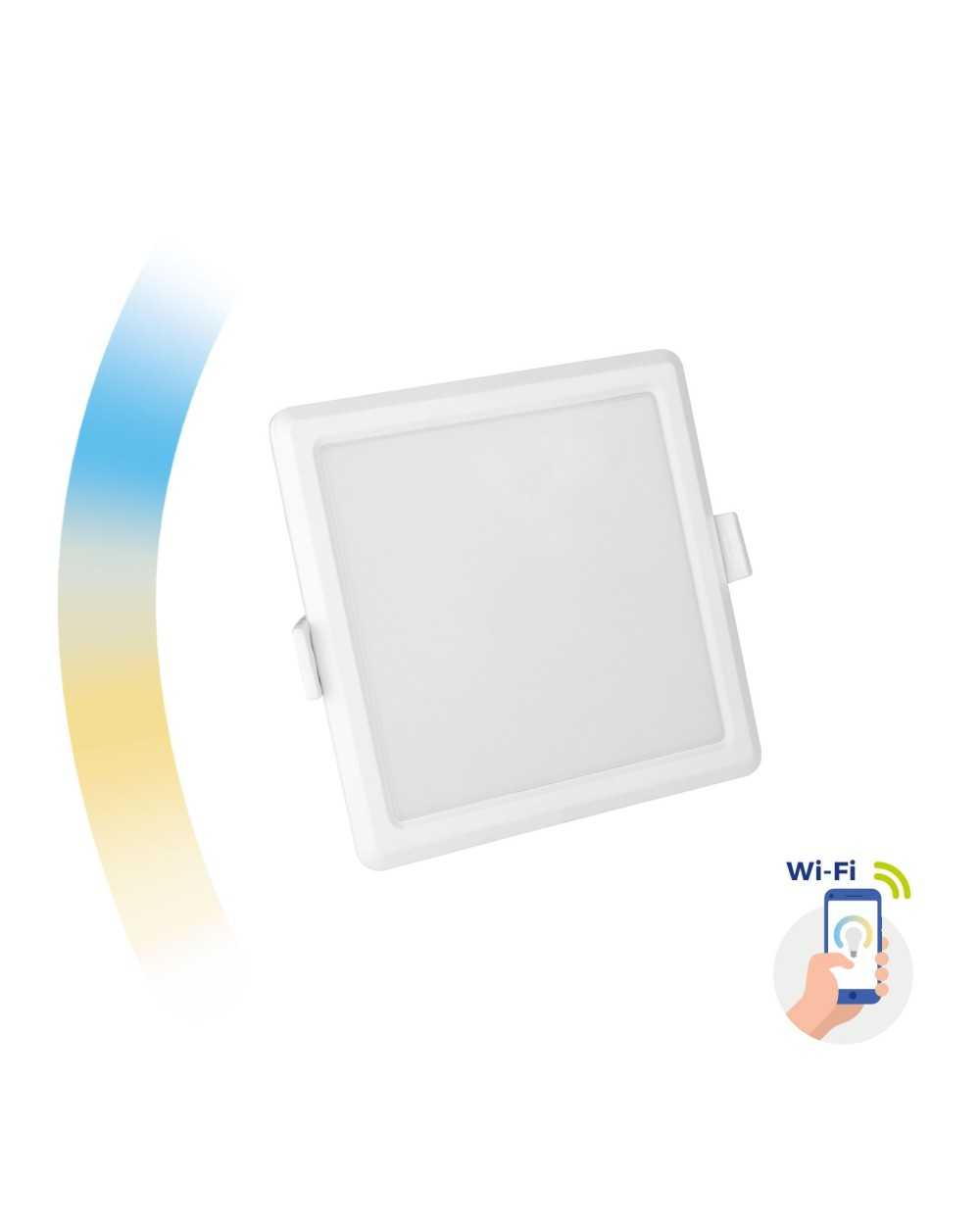 ALGINE DOWNLIGHT 6W 230V 120st IP20 IK06 112x112x 35mm BIAŁY kwadrat CCT+DIM Wi-Fi SPECTRUM SMART - Spectrum LED