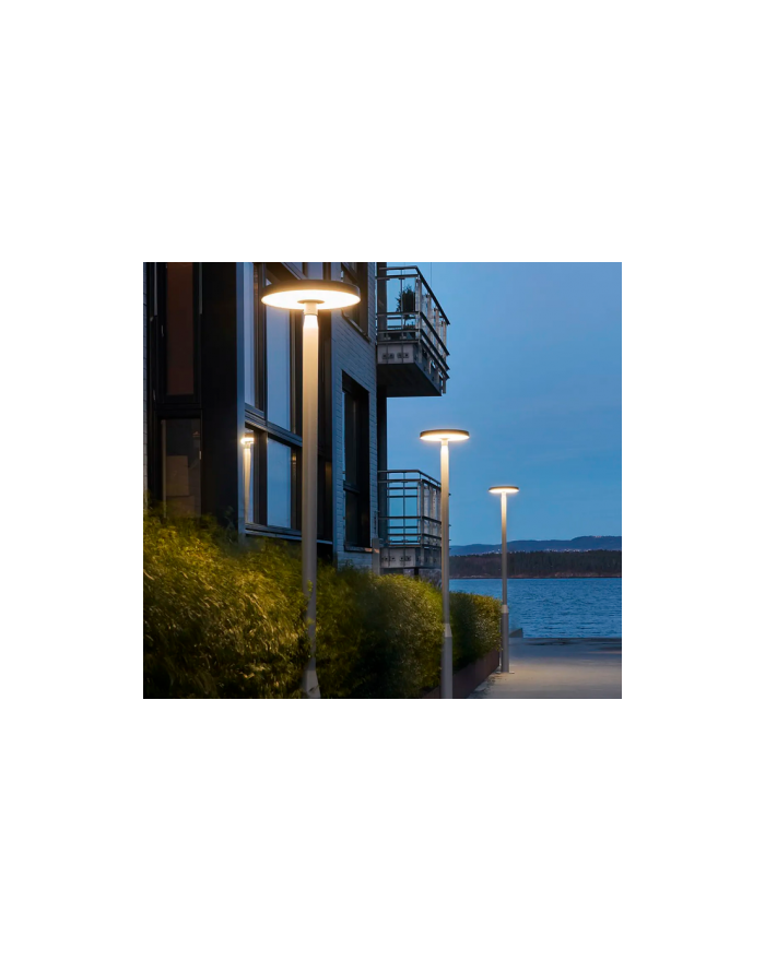 Oprawa nasadzana Borg LED Moduł do zamontowania na słupie - Norlys zewnętrzna lampa ogrodowa uliczna parkowa grafit aluminium