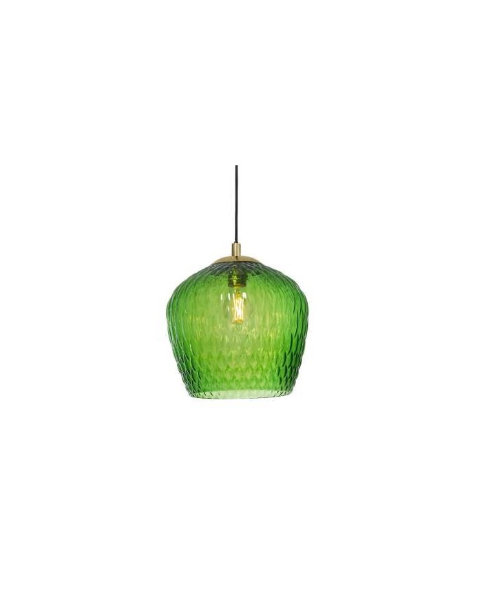 VENUS 1 lampa wisząca  nowoczesna szklana - Kaspa zielony klosz i złoto