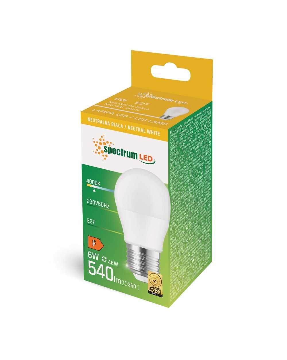 LED KULKA E-27 230V 6W NW SPECTRUM WOJ+13757