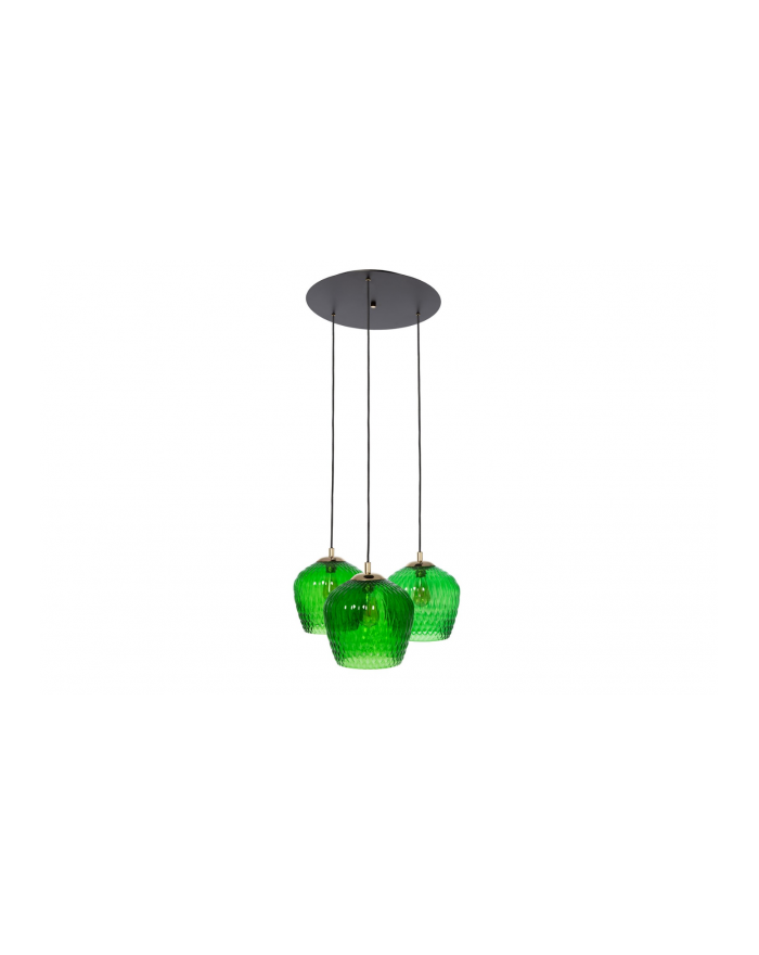 VENUS PLAFON 3 lampa wisząca nowoczesna szklana - Kaspa zielone klosze i złoto