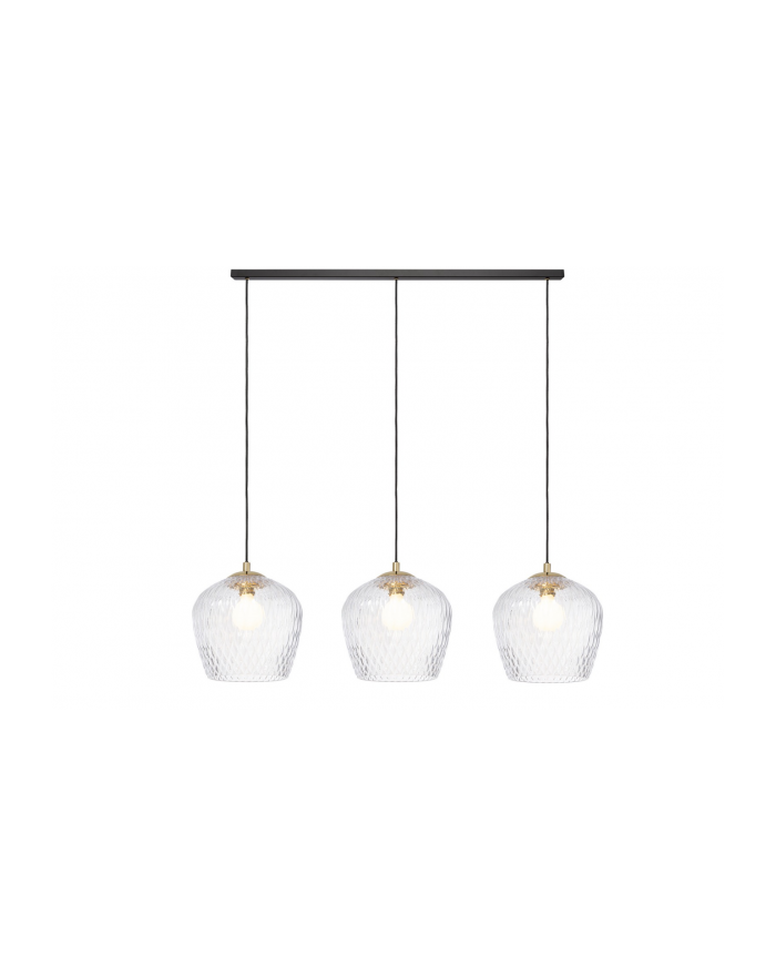 VENUS LISTWA 3 lampa wisząca  nowoczesna szklana - Kaspa transparentne klosze i złoto