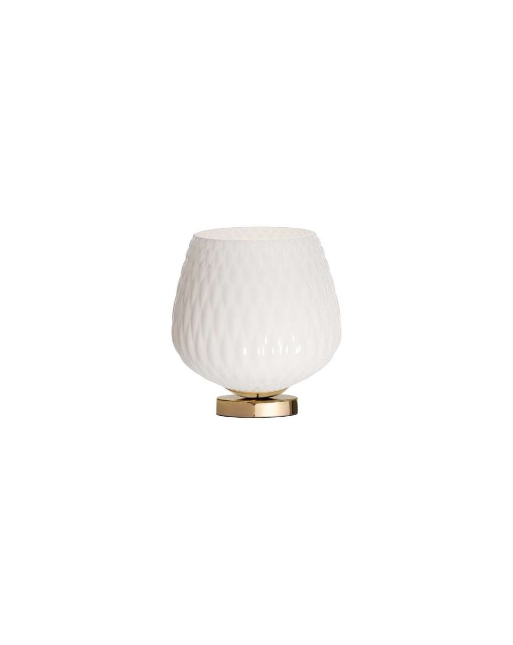 VENUS lampka stojąca nowoczesna szklana - Kaspa biały klosz i złoto