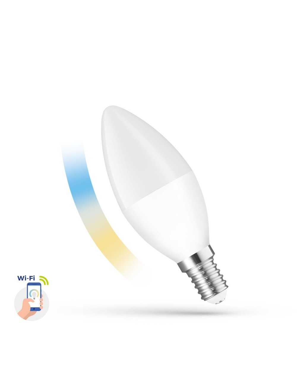 LED ŚWIECOWA 5W E-14 230V CCT+DIM Wi-Fi Spectrum SMART WOJ+14413