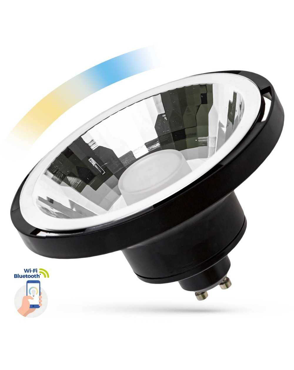 Żarówka LED AR111 10W GU10 SMD 230V BLACK 30st             CCT+DIMM Wi-Fi/BT Spectrum SMART - Spectrum LED WOJ+14513
