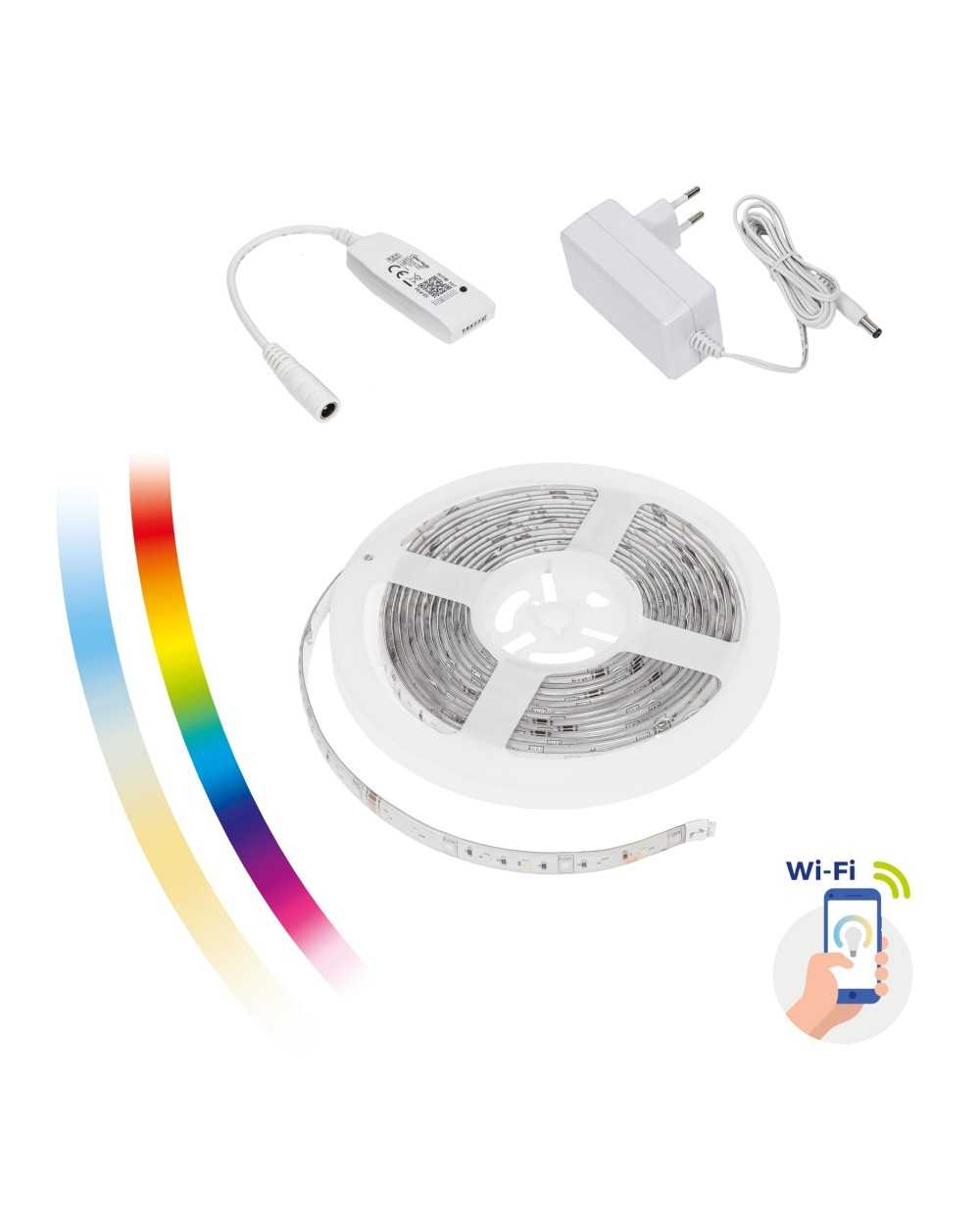 ZESTAW PASEK LED 17W/5m RGBW+CCT+DIM (5m rolka) w silikonie+kontroler+zasilacz Wi-Fi Spectrum SMART WOJ+14493