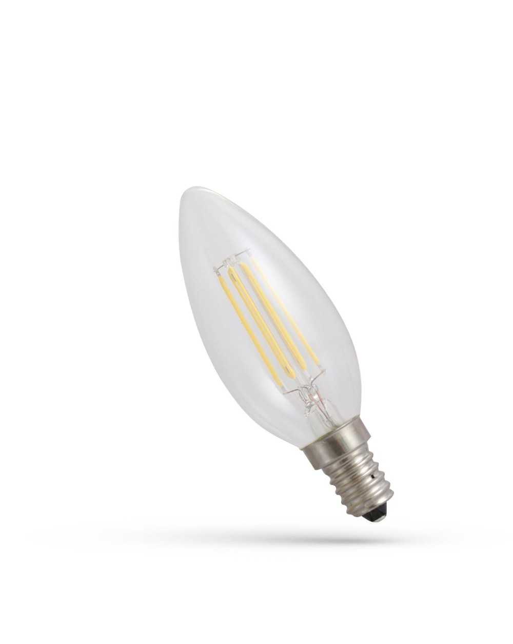 LED ŚWIECOWA E-14 230V 5.5W COG WW CLEAR DIMMABLE SPECTRUM WOJ+14646