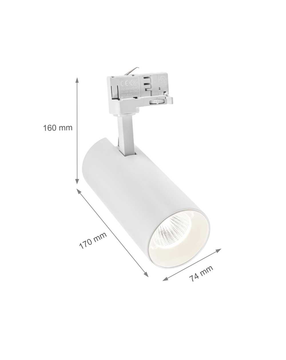 Oprawa na szynoprzewód ANDROMEDA NA SZYNOPRZEWÓD 3F 25W NW 230V 36, 60st IP20 170x160x74mm BIAŁY SLI033019NW_PW
